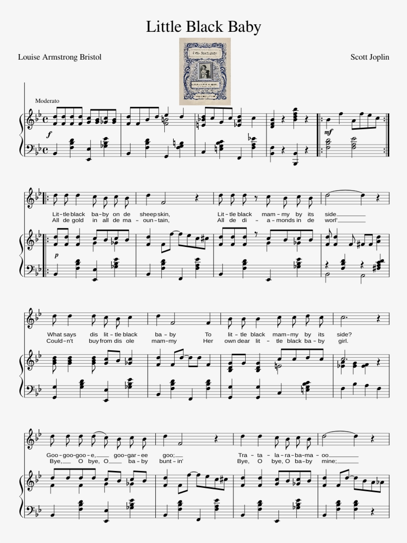 Little Black Baby Sheet Music Composed By Scott Joplin - Baby Can I Hold You, transparent png