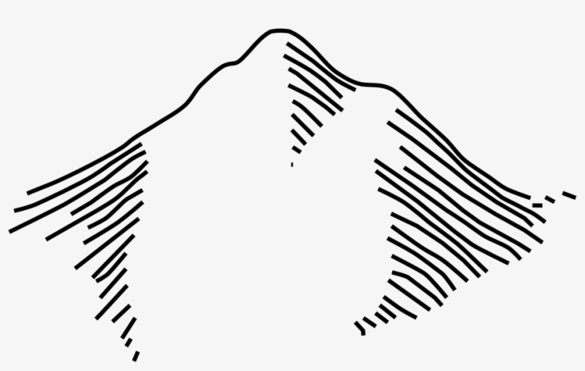 Mountain Underarm Mountain Outline, Map Symbols, Clip - Hill Clipart Black And White, transparent png