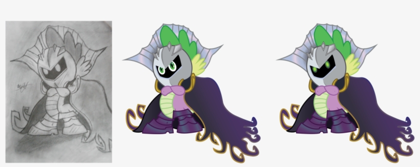 Bigccv, Crossover, Kirby, Meta Knight, Safe, Spike - My Little Pony: Friendship Is Magic, transparent png