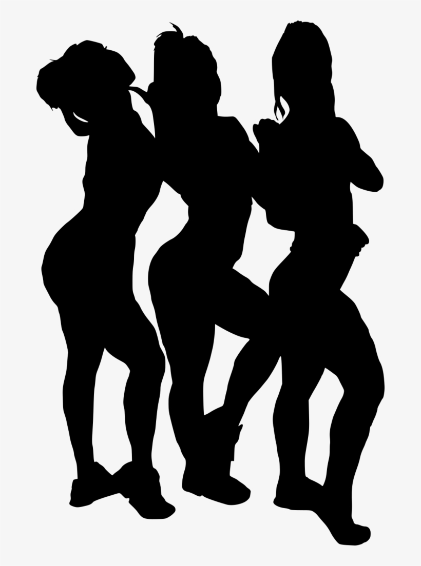 Free Png Girl Group Hoto Posing Silhouette Png Images - 8 Girls Silhouette Png, transparent png