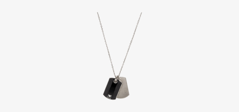 Emporio Armani Gents Steel And Onyx Dog Tag Necklace - Candle, transparent png