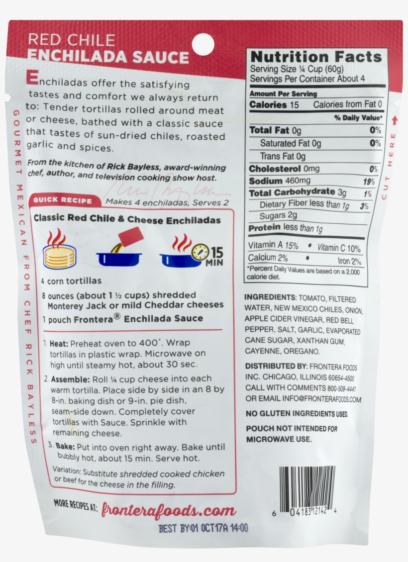 Frontera Red Chili Enchilada Sauce With Roasted Tomato Nutrition