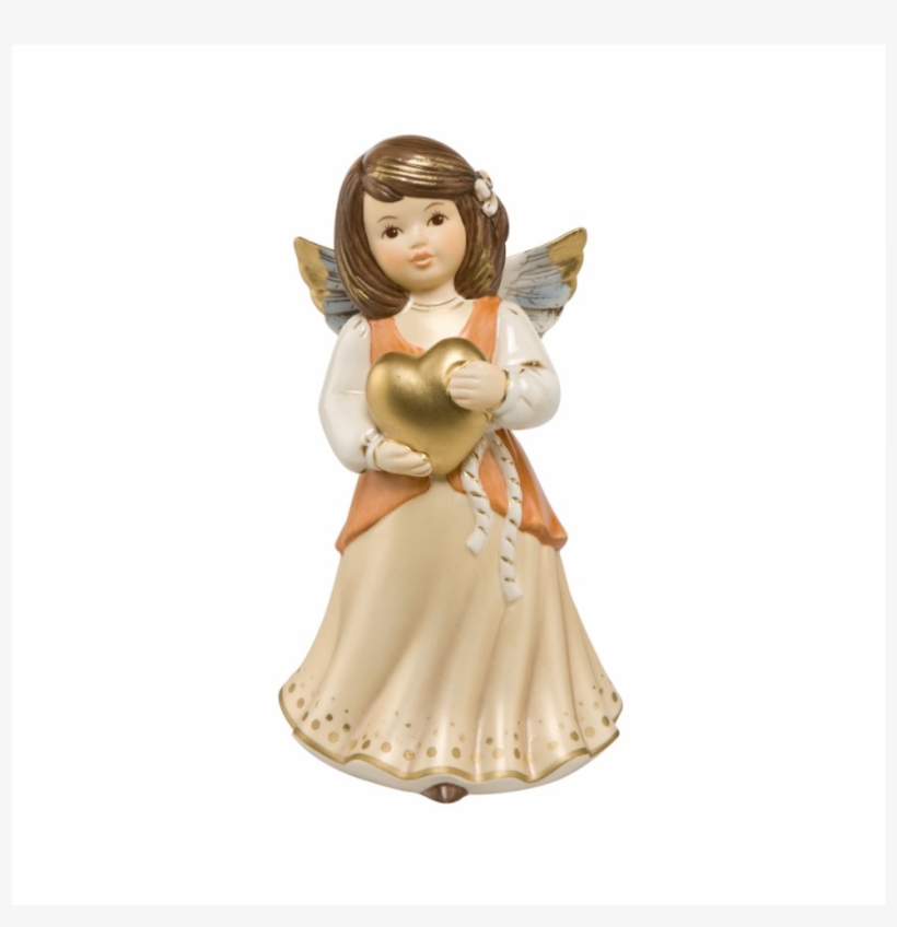 Geobel Christmas Angel With Heart - Goebel Champagner - Andächtig Decorative Figurine 'dearest', transparent png