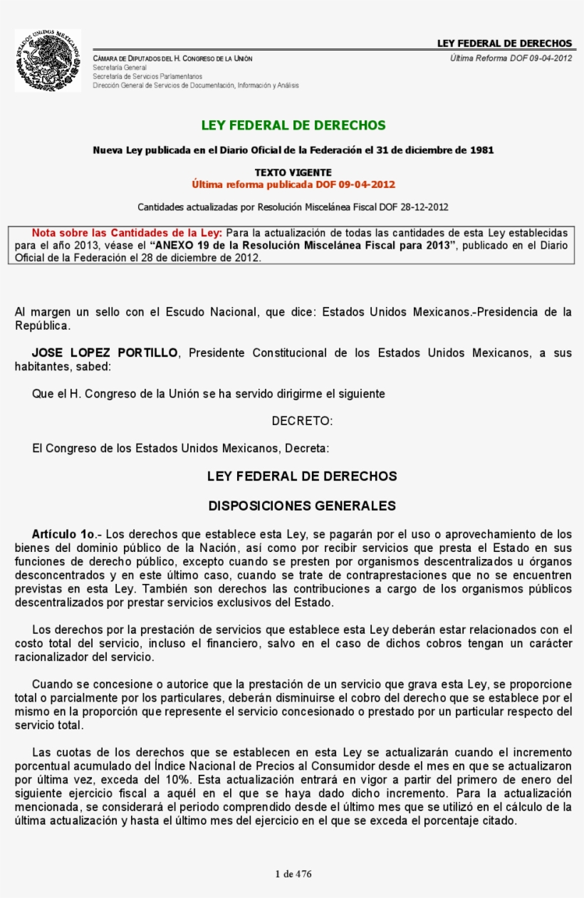 Ley Federal De Derechos - Ley De Premios Estimulos Y Recompensas Civiles, transparent png