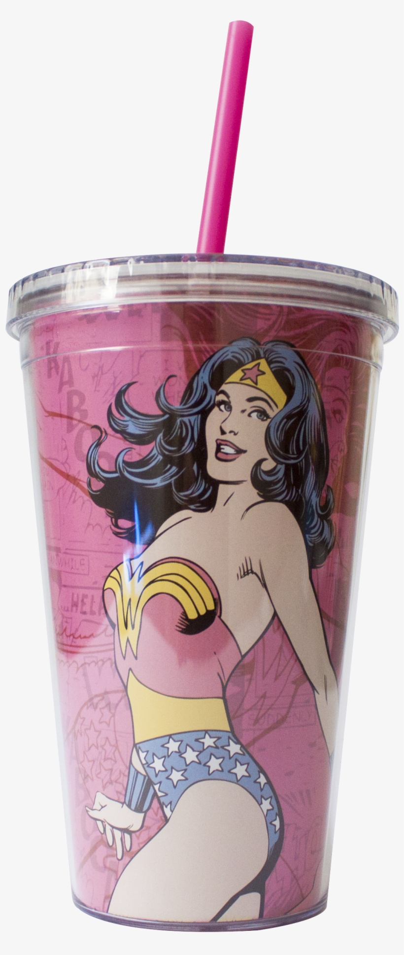 36495 Copowonder - Copo Da Mulher Maravilha Com Canudo, transparent png