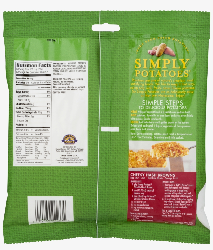 Crystal Farms, Simply Potatoes Shredded Hash Browns, Simply Potatoes