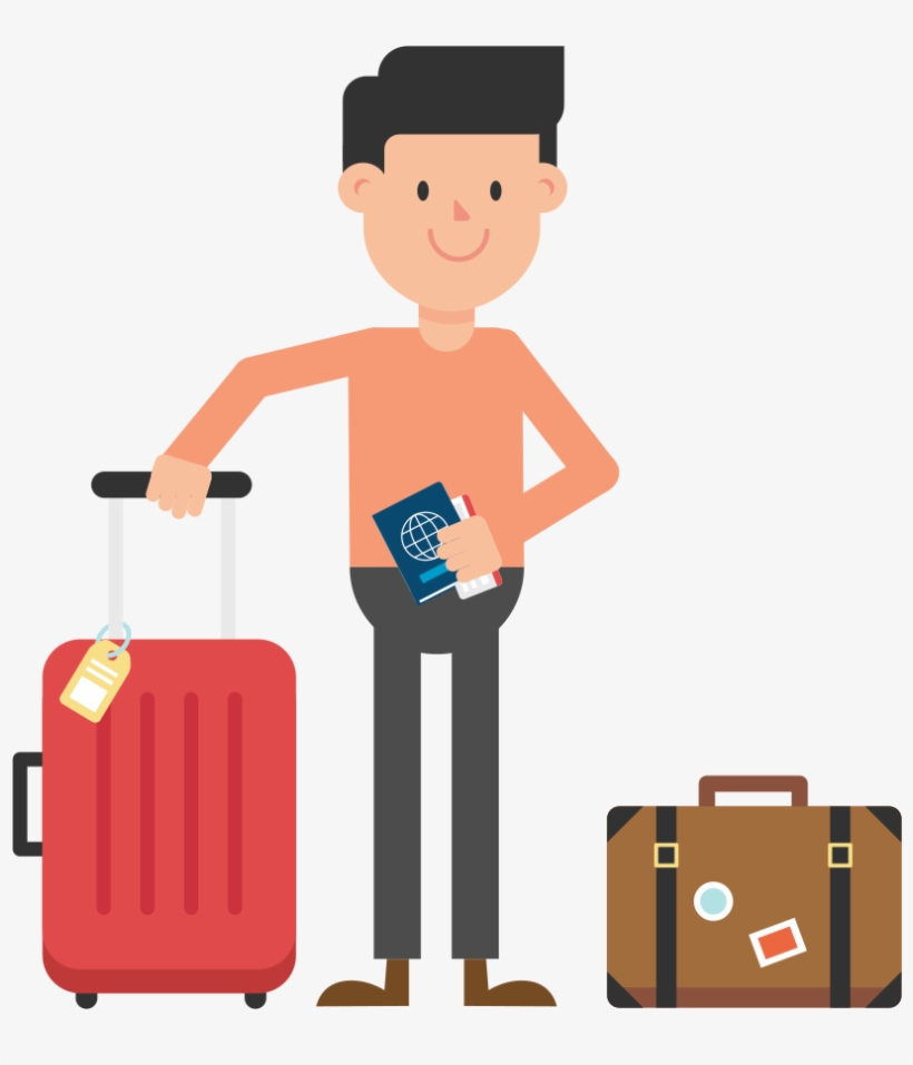 Open - Gif Walking With Luggage, transparent png