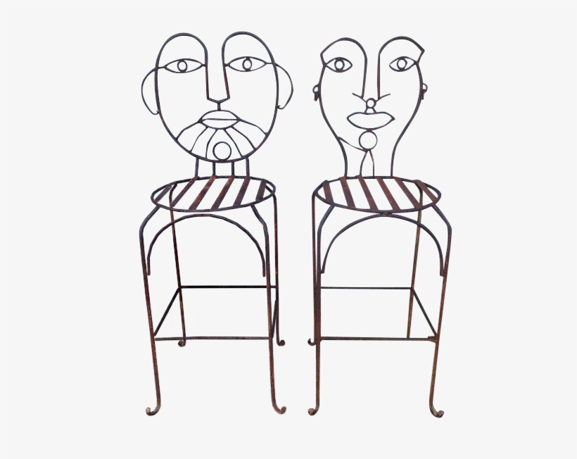 John Risley Wrought Iron Bar Stools - Bar Stool, transparent png