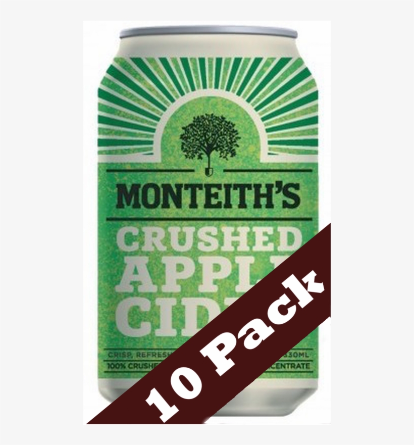 Monteith's Crushed Apple Cider Cans - Monteiths Crushed Apple Cider, transparent png