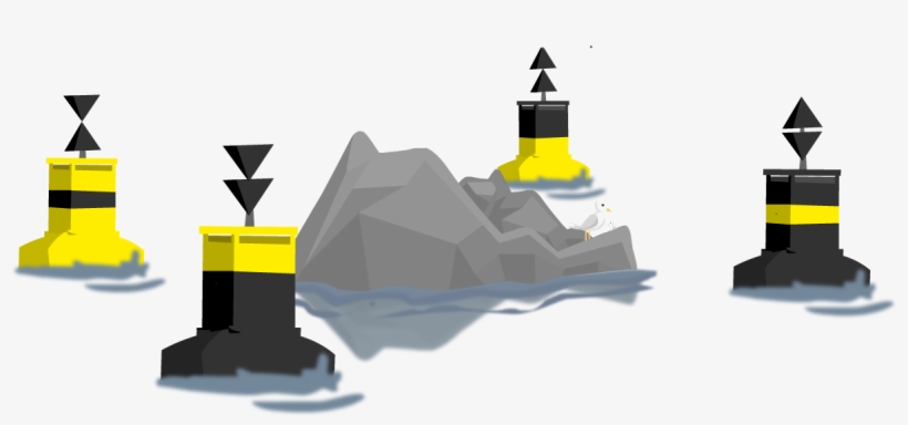Cardinal Buoys - Cardinal Sign On Sea, transparent png