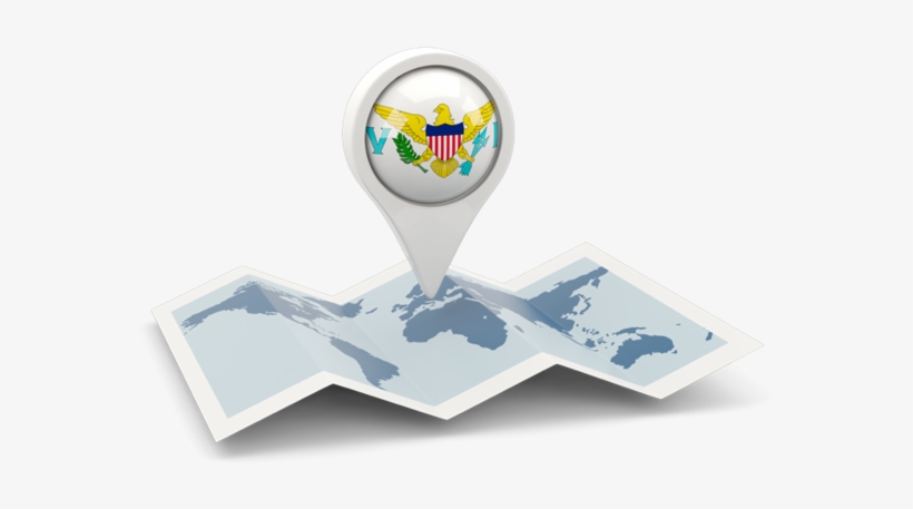 Round Pin With Map - Flag Of The United States Virgin Islands, transparent png
