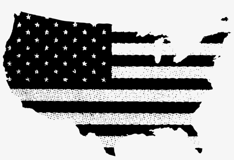 Flag Of The United States Vector Map - Estados Unidos Mapa Bandera, transparent png