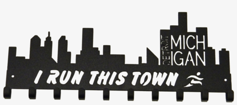 Detroit Michigan I Run This Town Medal Holder - Detroit 313, transparent png
