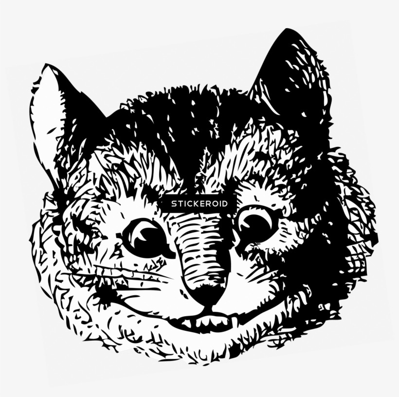 Cheshire Cat Vintage Drawing - Alice In Wonderland Black And White Cheshire Cat, transparent png