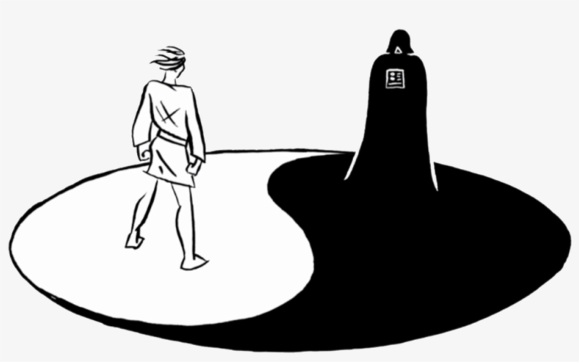 Luke And Darth Vader Yin-yang - Yin Yang Vader Luke, transparent png