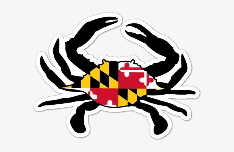 Maryland Crab Flag / Outline Sticker - Maryland Flag Crab Transparent, transparent png