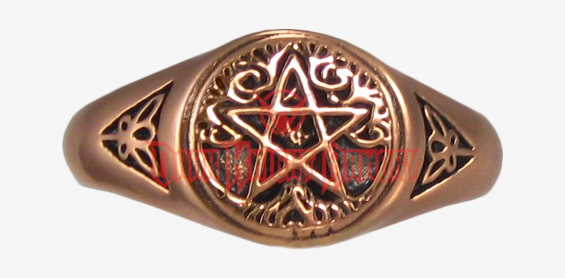 "copper Tree Pentagram Ring", transparent png