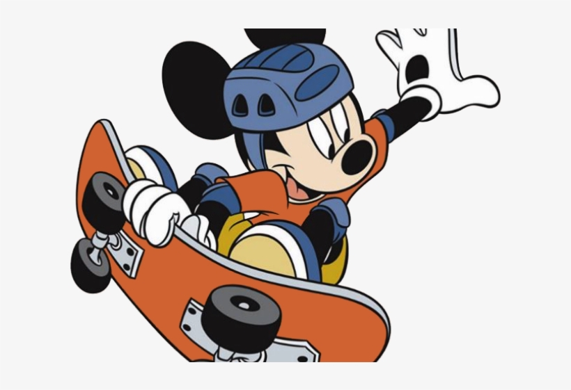 Skateboarding Clipart Mickey Mouse Clubhouse - Mickey Mouse, transparent png