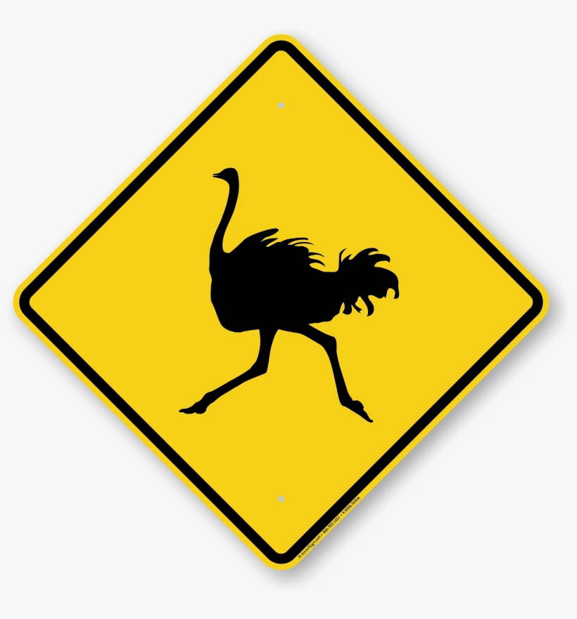 Ostrich Crossing Symbol Sign - Bull Sign, transparent png