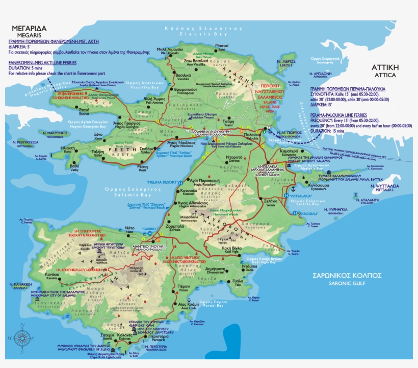 Salamina Map - Salamis Island, transparent png