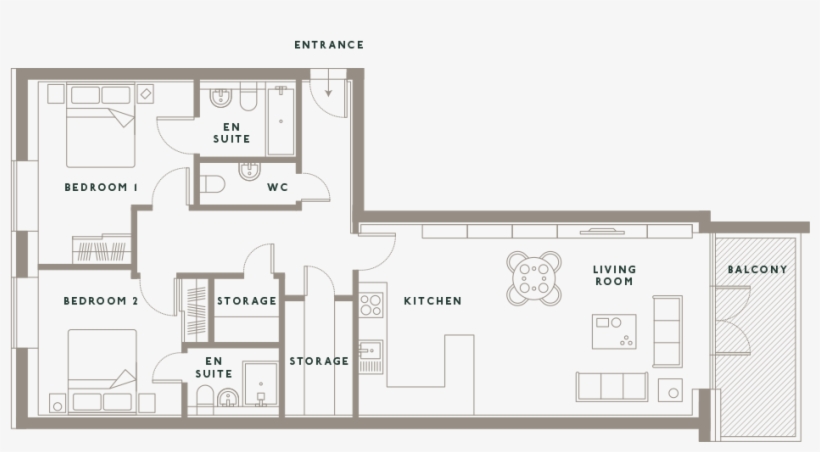 Apartment 54 Neptune House - Floor Plan, transparent png