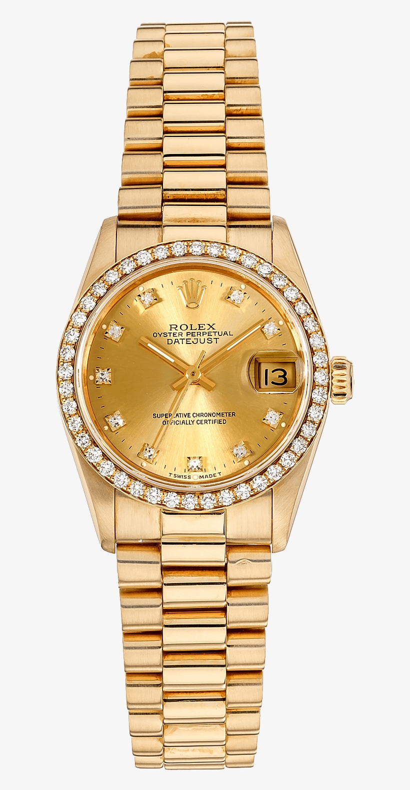 Datejust Yellow Gold Automatic - Rolex Datejust, transparent png