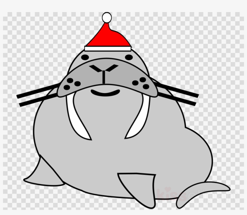 Walrus With A Christmas Hat Clipart Santa Claus Walrus Christmas