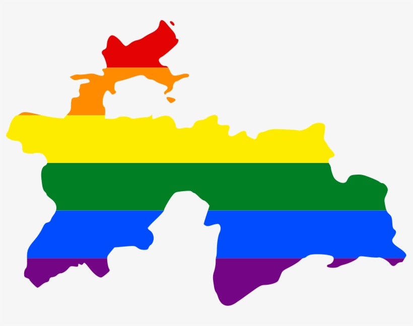 Lgbt Flag Map Of Tajikis - Tajikistan Flag Map, transparent png