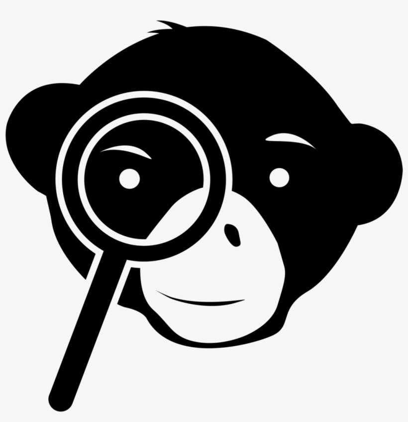 Finding Books And Articles - Monkey With Magnifying Glass, transparent png