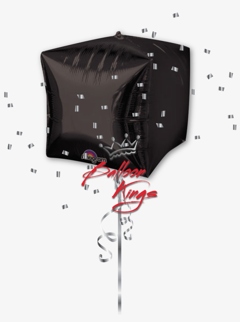 Cubez Black - 15" Black Foil Cubez Balloon, transparent png