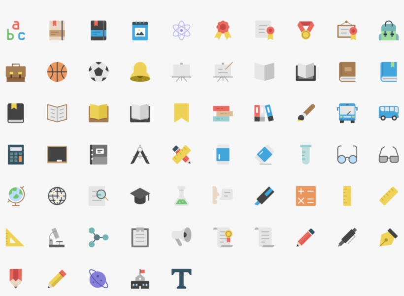 School Icons - Illustration, transparent png