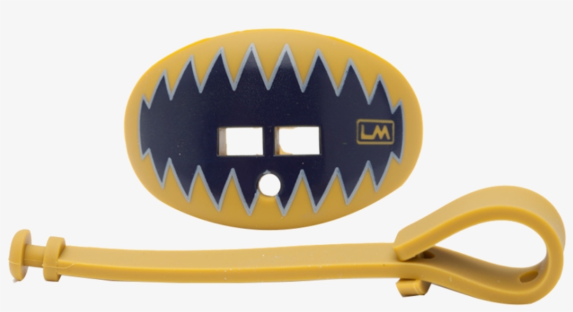 Loudmouthguards Shark Teeth Navy Blue Gold - Blue, transparent png