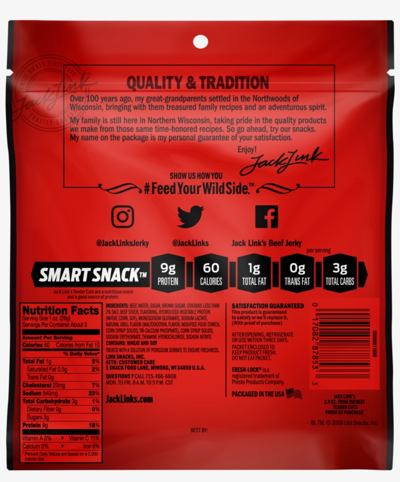 Jack Link's Teriyaki Ingredients, transparent png