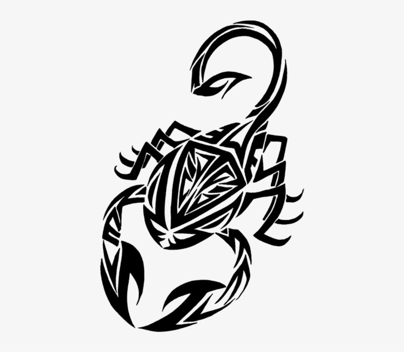 Tribal Scorpio Tattoo Stencil - Tribal Scorpio, transparent png