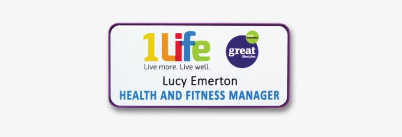 R4 Name Badge In A Slim Purple Frame C19, transparent png