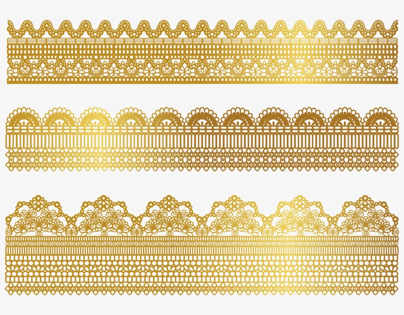 Clip Stock Gold Textile Ribbon Border Transprent Png - Gold Lace Border Png, transparent png