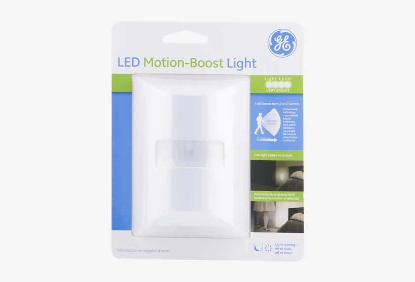 Ge Motion-boost Led Night Light In Package Image - Plastic, transparent png