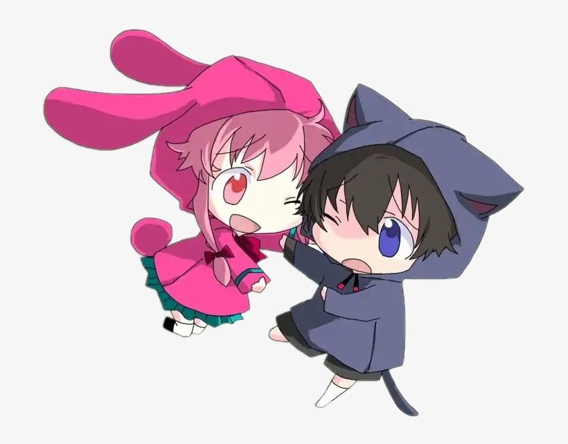 Yunogasai Yukiteruamano Mirainikki Futurediary Chibi - Gasai Yuno Y Amano Yukiteru, transparent png