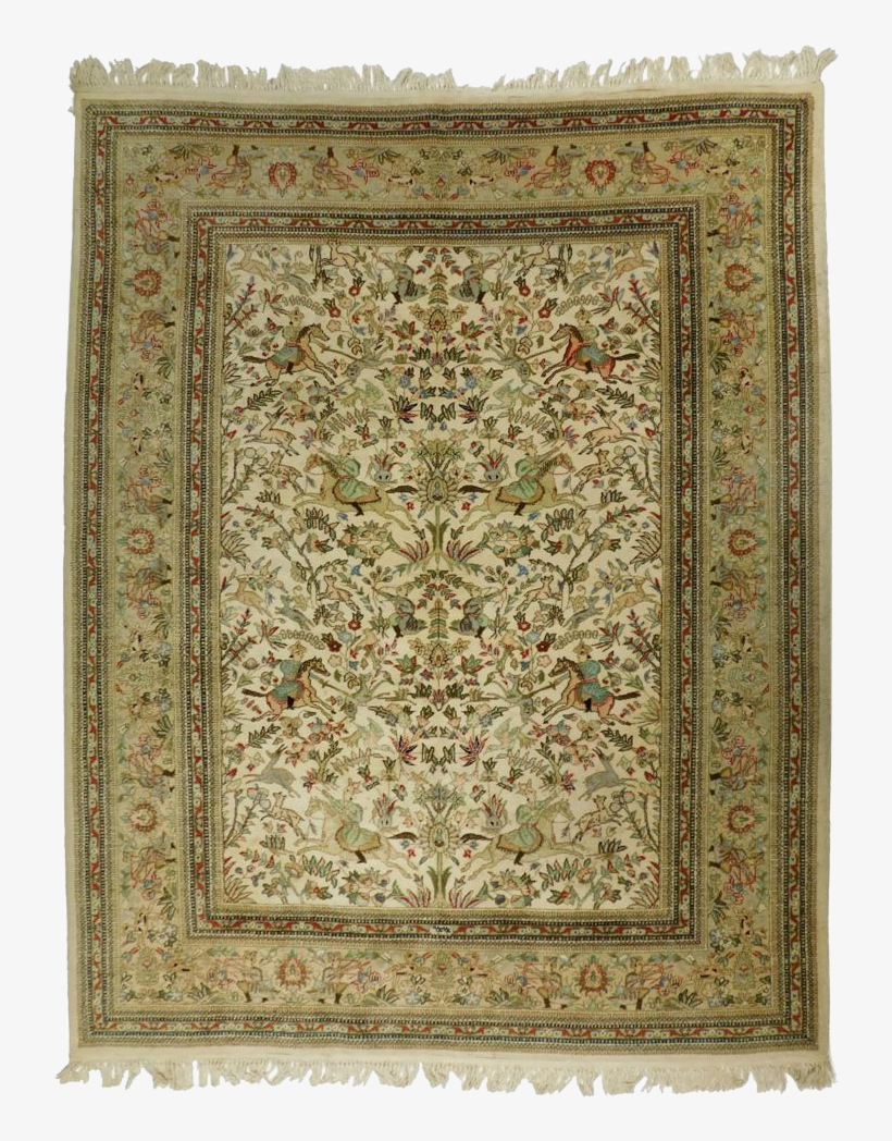 Hand Knotted Persian Tabriz Hunting Rug - Tabriz Rug, transparent png