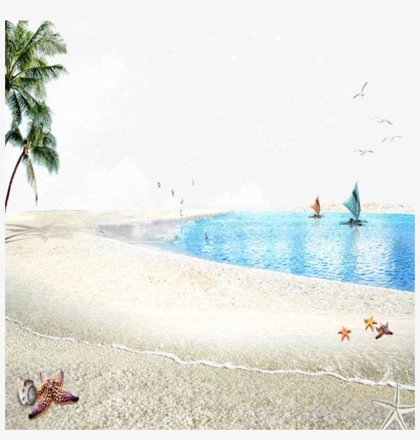 Mq Beach Sand Water Ocean Landscape - Beach, transparent png