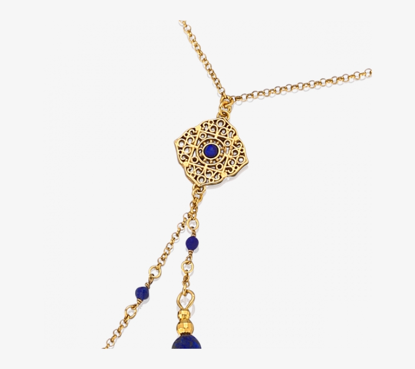 Gold-plated Necklace With Sapphire Tassels And Decorative - Chain, transparent png