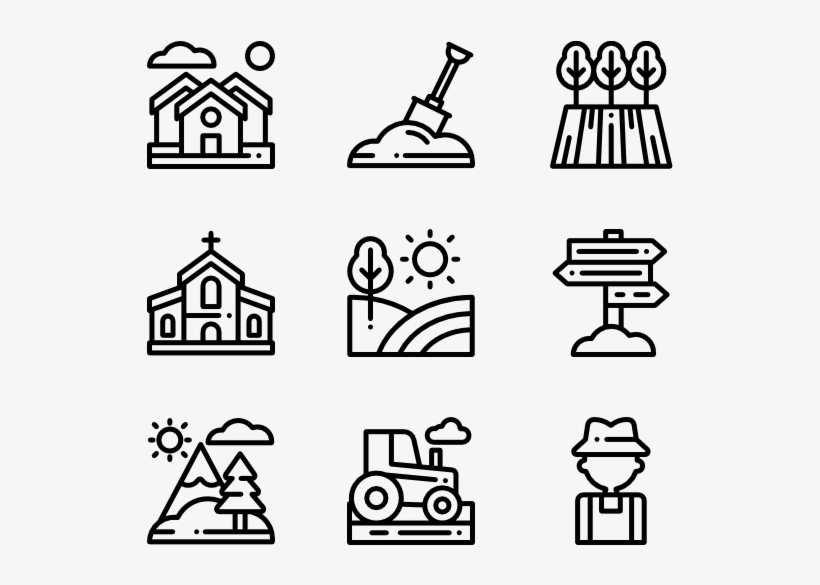 In The Village - Agriculture Icons, transparent png