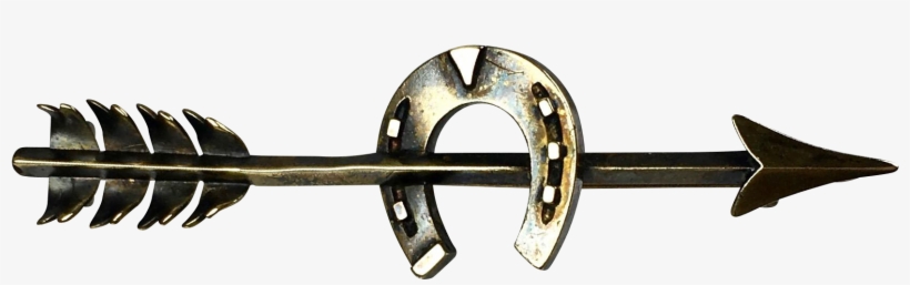 Antique 10k Gold Horse Shoe Arrow Bar Pin Fine Details - Ruby Lane, transparent png