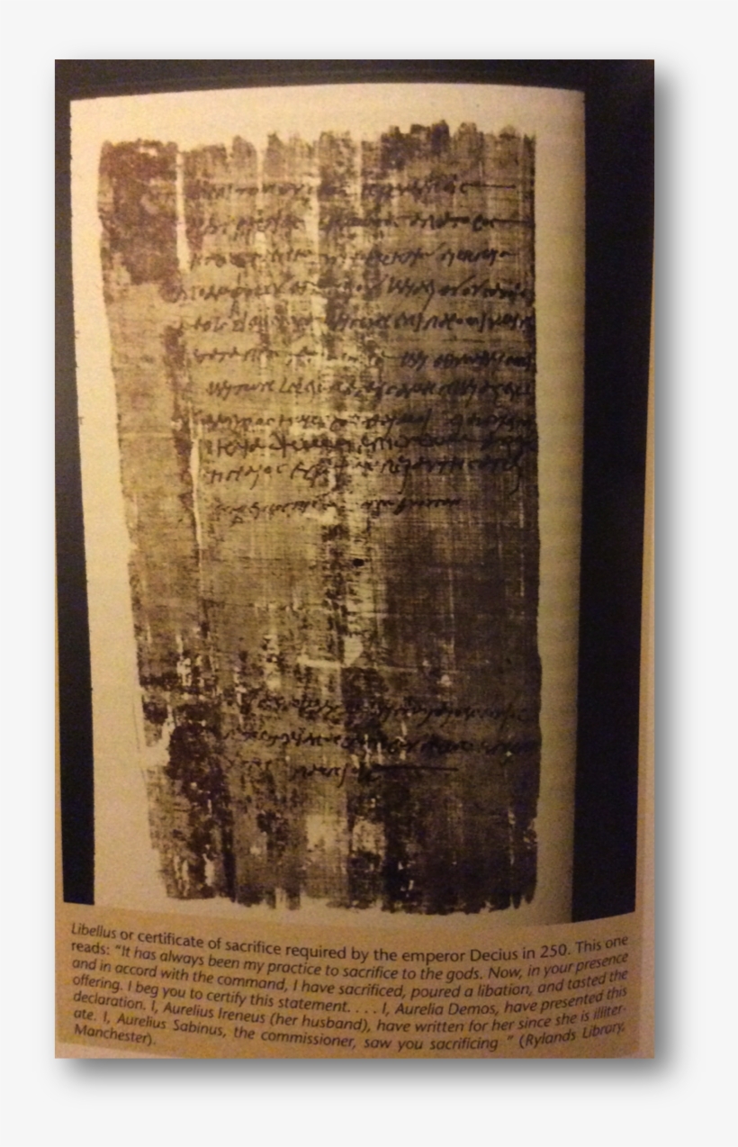 During Roman Imperial Reign, Christian Responses Were - Roman Certificate Of Sacrifice, transparent png