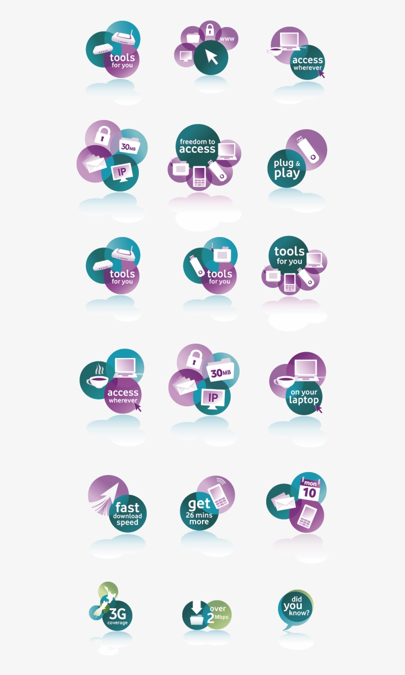 Icons Design For Vodafone Nz Website By Mark Liu, Via, transparent png