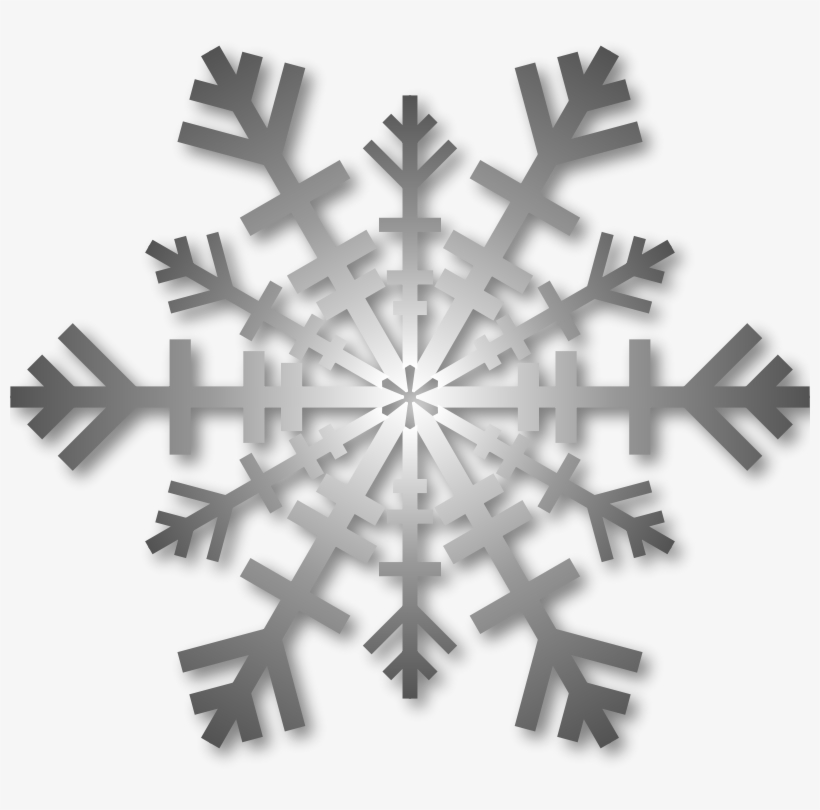 Silver Snowflake With Shadow - Silver Snowflakes, transparent png