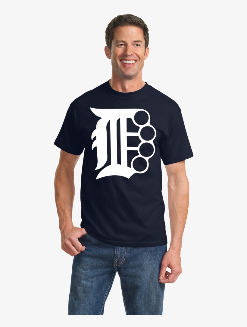 Standard Navy Brass Knuckle D - Brown T Shirt Model, transparent png