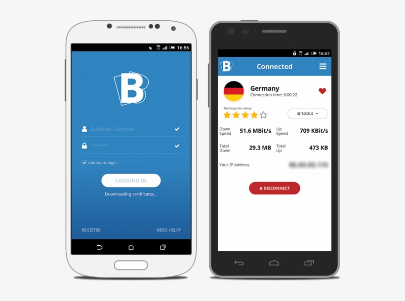 Buffered Vpn Android Application - Android, transparent png