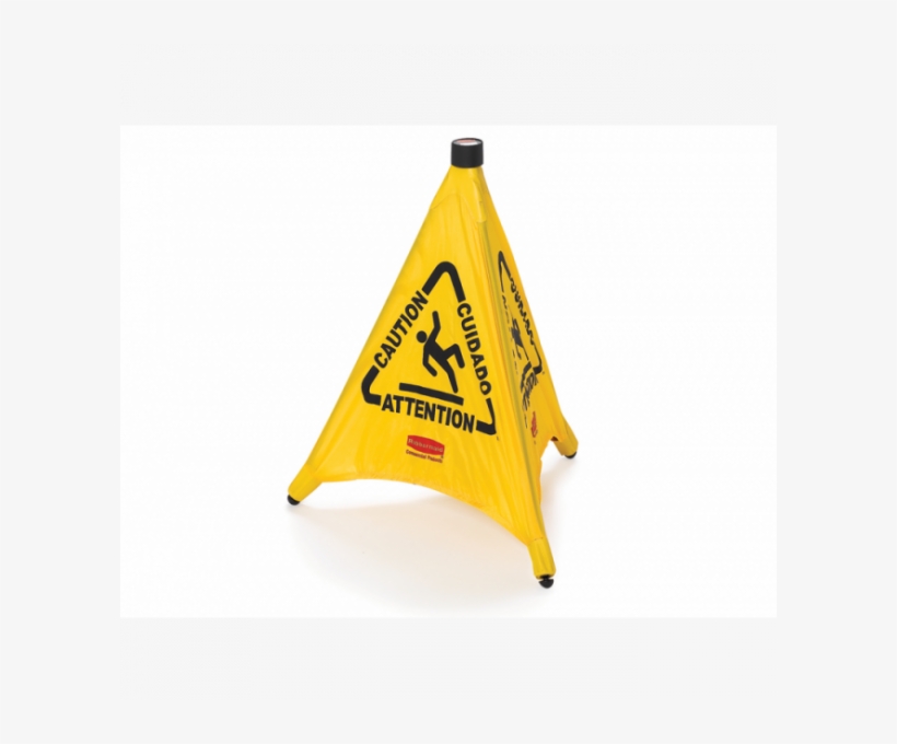 76cm Multilingual 'caution' Symbol - Rubbermaid Safety Cones Pop Up, transparent png