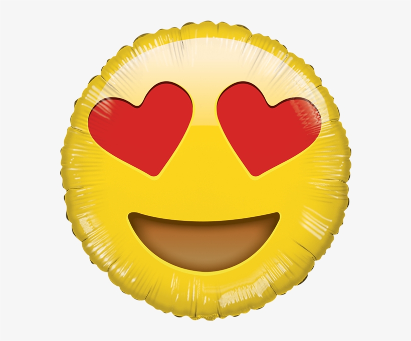 Globo Emoji Enamorado Hb - Heart Eye Emoji Balloon, transparent png